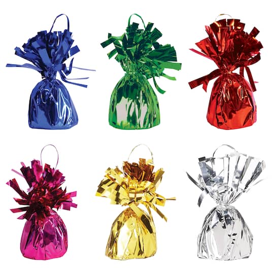 6oz. Metallic Wrapped Balloon Weights, 6ct.